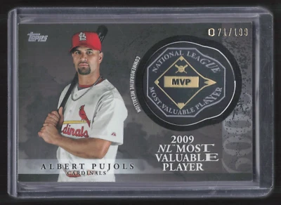 2023 Topps Update Albert Pujols NL MVP Commemorative Medallion Black /199 - Image 1 of 2