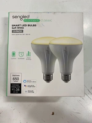 Sengled Smart LED Light BR30, Smart Hub Required, Soft White (2700K), 9W, 2 Pack - Image 1 of 4