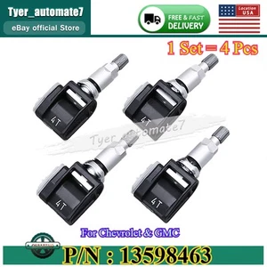 SET4 TPMS For Chevrolet Silverado GMC Sierra DRW 2500/3500 for Camaro 13598463 - Picture 1 of 8