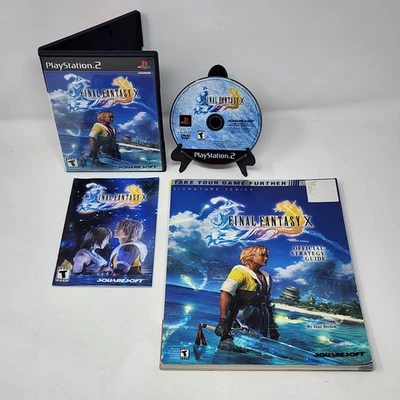 Final Fantasy X PS2 Game CIB w/ Reg. Card + Brady Games Strategy Guide w/ Poster - Image 1 of 4