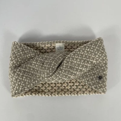 Lululemon Twist Tejido Calentador de Orejas Mezcla de Lana Diadema Gris Rosa Mujer’s OS Elástico Foto 1 de 4
