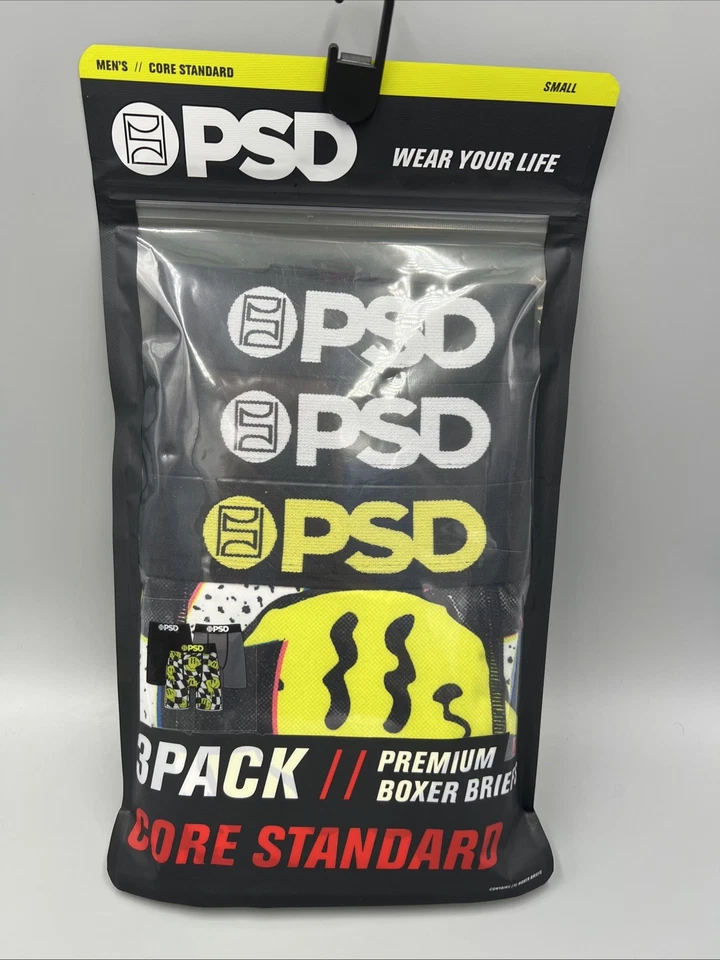 Calzoncillos boxer premium estándar a cuadros PSD 7" entrepierna cara sonriente, talla S, 28-30" Foto 1 de 4