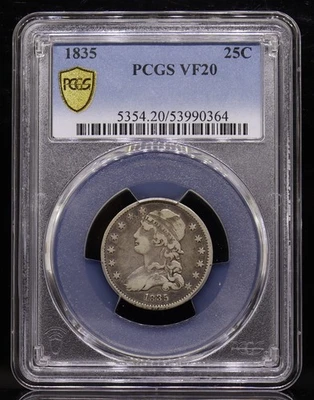 1835 Capped Bust Quarter PCGS VF20 - Image 1 of 4