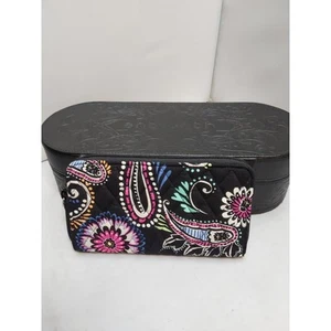 Vera Bradley Wallet Zip Around Paisley Black multi colored New  - Picture 1 of 4