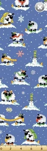 Last 1 Yard Susybee LEWE's First Winter Quilt Fabric #SB20179 Snow Sheep - Picture 1 of 1