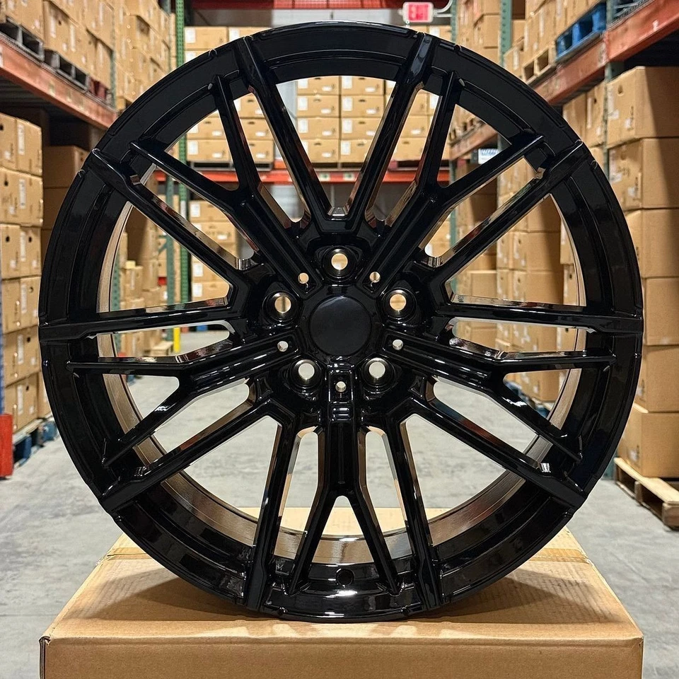 19" NEW M5 STYLE BLACK WHEELS RIMS FITS BMW 5X112 3 4 SERIES G20 G21 19X8 / 19X9 - Image 1 of 4