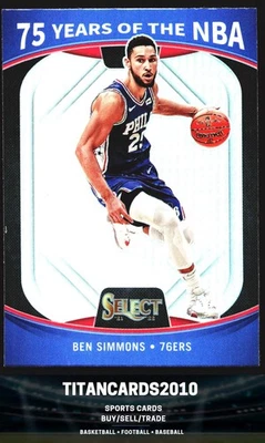 Refrator Ben Simmons 2021-22 Panini Select 75 Years Philadelphia 76ers #57 - Imagem 1 de 2