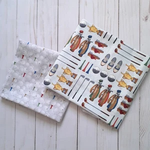 Robert Kaufman Golf Cotton Fabric Shoes Clubs Bag Tees Balls 1 1/3 yds & 1/2 yd - Picture 1 of 11