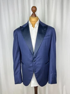 NWT ISAIA Bespoke Shiny Striped Wool&Lurex Peak-Lapel Tuxedo Blazer 46US56IT - Picture 1 of 11
