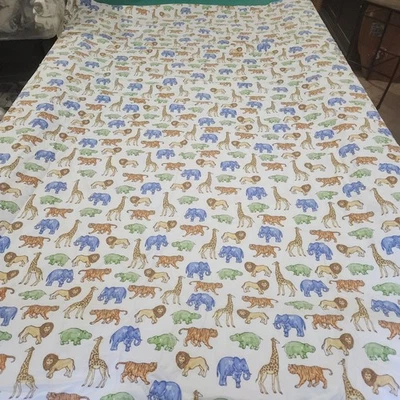 Funda nórdica Pottery Barn Kids Animal At The Zoo DOBLE reversible azul blanco Foto 1 de 4