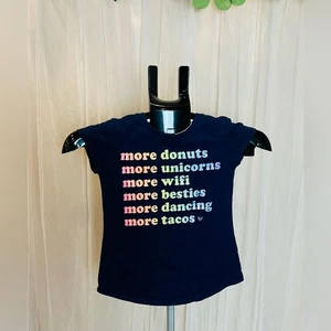 Justice Girls’ “More Donuts, More Unicorns, More Wifi…” Tee – Size 7 - Picture 1 of 3
