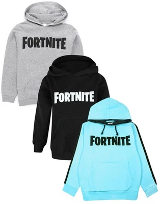 Fortnite Grau Logo Print Kapuzenpullover Jungen