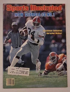 Sports Illustrated 1980 edición del 17 de noviembre con etiqueta postal Herschel Walker - Imagen 1 de 2