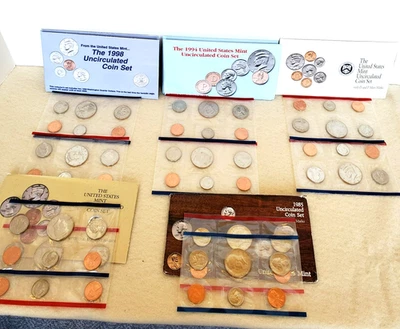 Set of 7 US Mint P&D Annual Uncirculated Coins - Image 1 of 4