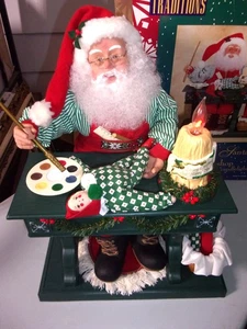 Traditions Vintage animierter Weihnachtsmann musikalisch & beleuchtet Weihnachten Spielzeug Werkstatt 1993 funktioniert - Bild 1 von 8