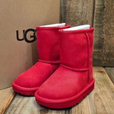 UGG TODDLER CLASSIC II BOOT RED SUEDE SHEEP WOOL LINED US 7 EU 23.5 LITTLE KIDS - Image 1 of 4