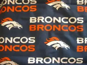 1 FULL YARD NFL DENVER BRONCOS COTTON FABRIC - Picture 1 of 1