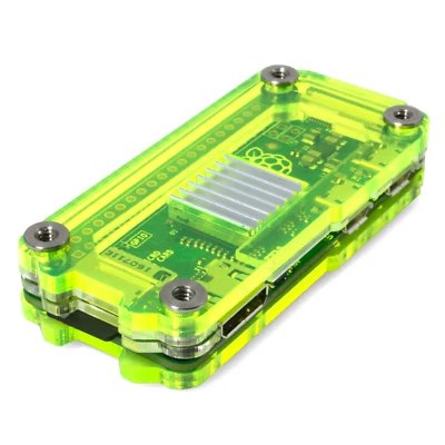 C4Labs Zebra Zero Laser Lime Case for R Pi Zero & Zero Wireless, w/ Heatsinks - Image 1 of 4