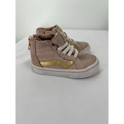 Vans ребенка ясельного возраста Sk8-Hi молнии сепия роза/металлик размер 4 молнии застежки - Изображение 1 из 4