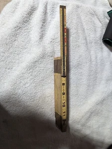 Vintage Lufkin X 46 Folding Extension Rule Extender Carpenter Wood Brass 72” - Picture 1 of 5