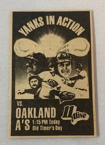 1979 piccolo annuncio tv WPIX ~ YANKEES vs ATLETICA 21 luglio - Foto 1 di 1