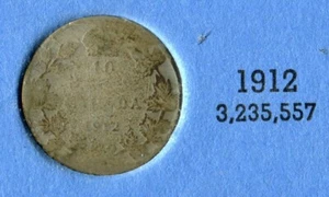 Foreign Coin - Canada - Dime (10 Cents) 1912 - Picture 1 of 4