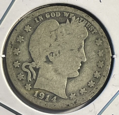 1914-D Barber Quarter - 90% Silver - Free Delivery - P18-5 Cover