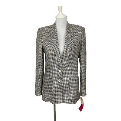 Vintage Liz Claiborne Union Made Blazer Womens Beige Check XS - Image 1 of 4