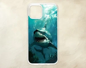 Shark Underwater Jaws Blue Phone Case iPhone Samsung Motorola Huawei Pixel Oppo - Picture 1 of 1