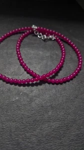 Natural Red Ruby Gemstone 925 Sterling Silver 18" String Jewelry Necklaces - Picture 1 of 9