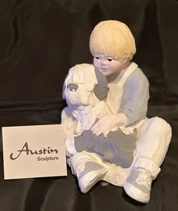 Sneaker vintage Austin Prod ~ Daze Mortenson 1986 scultura bambini ~ ragazzo con cane da pastore - Foto 1 di 4