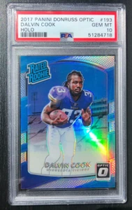 Panini Donruss Optic Holo Prizm Dalvin Cook RC Rookie 2017 PSA 10 GEMA como nuevo - Imagen 1 de 2