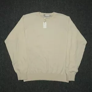 Peter Millar Sweater Mens Large Off White Palm Beach Crew Cashmere Pullover NWT - Picture 1 of 11