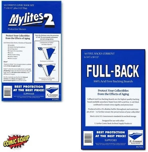50 Mylites2 CURRENT Mylars Bags & Full Back Comic Boards 700M2/675FB E. Gerber - Picture 1 of 1