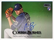 2019 Stadium Club Corbin Burnes Autographs Black Foil Auto Rc #SCA-CB (03/25)