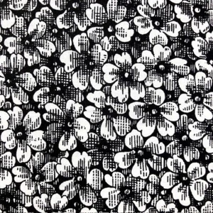 All over textured style printed floral on black cotton 1 yard to quilt or sew - Picture 1 of 5