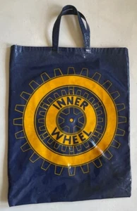 Vtg 1970s Ulster Oilcloth Tote Shopper Bag Inner Wheel Automobile Novelty - Picture 1 of 5