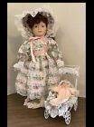 Walking In The Park 16" Doll With Baby In Carriage By Throughout The Years 1991