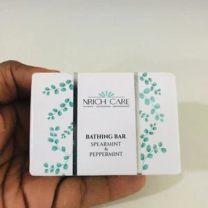 Handcrafted using Fresh Peppermint and Spearmint Bathing Soap Natural Ingredient - Picture 1 of 12