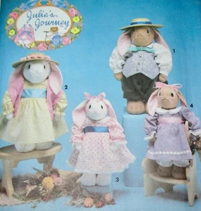 MODELLO SIMPLICITY CRAFT #7745 JULIES JOURNEY CONIGLIO FAMIGLIA 2 taglie ~ NUOVO - Foto 1 di 4