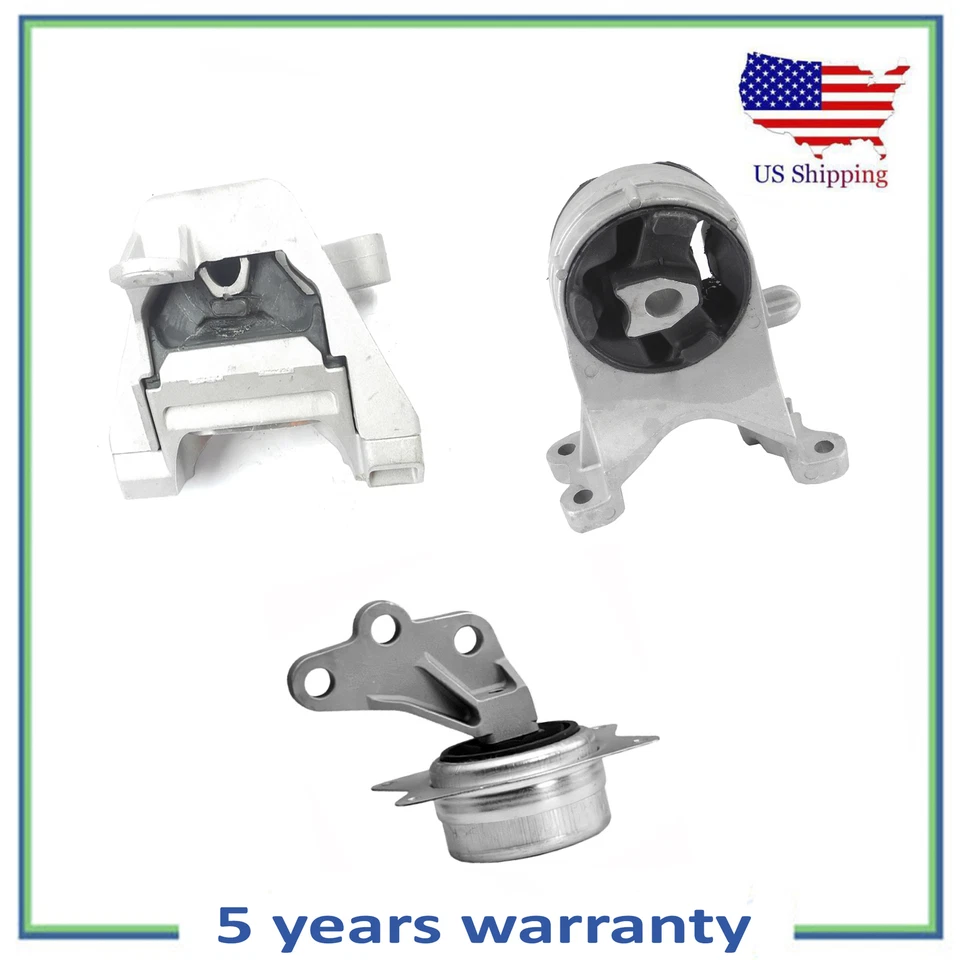 Комплект из 3 шт крепления двигателя и автоматической коробки передач для 2008-2010 Pontiac G6 2,4 л L4 - Изображение 1 из 4