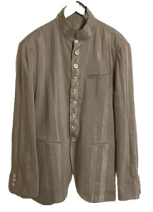 John Varvatos collection multibutton Wired Collar Linen Blend Jacket Size 54 - Picture 1 of 6