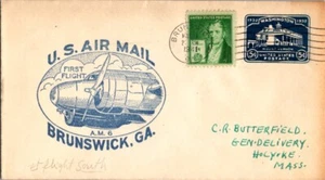 Eastern Airlines First Flight Brunswick Georgia - Jacksonville Florida - 1941 - Bild 1 von 2