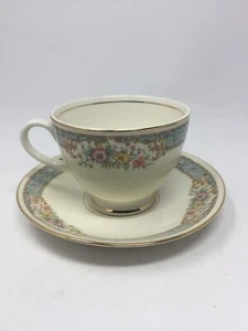 Tazza da tè e piattino Homer Laughlin guscio d'uovo Nautilus C49N5 blu alba tazza da tè caffè - Foto 1 di 18