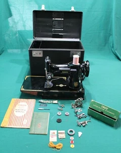 1948 SINGER FEDERLEICHTE 221 CENTENNIAL BADGED TRAGBARE NÄHMASCHINE mit Koffer + - Bild 1 von 18