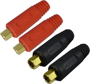 RIVERWELD TIG Soldadura Montaje Rápido EDKL10-25 200 Amp Dinse Rojo y Negro 4pk - Imagen 1 de 3