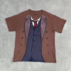 Doctor Who David Tennant 10th DR Shirt Men Large Brown Cotton 2012 BBC Sci Fi TV - Picture 1 of 10