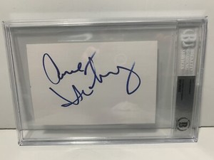 Anne Hathaway Vintage Signed Autographed 4x6 Index Beckett Certified Slabbed