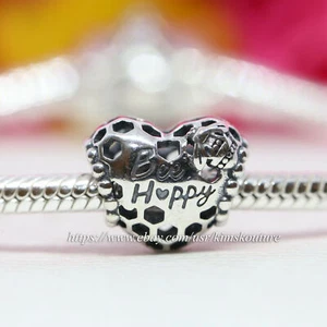 Auténtico Dije Pondora Bee Happy Honeycomb Corazón Plata Esterlina 798769C00 - Imagen 1 de 3