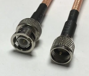 RG142 BNC Male to Mini UHF Male Double Shield Coax PICK LENGTH RF USA Lot - Picture 1 of 4